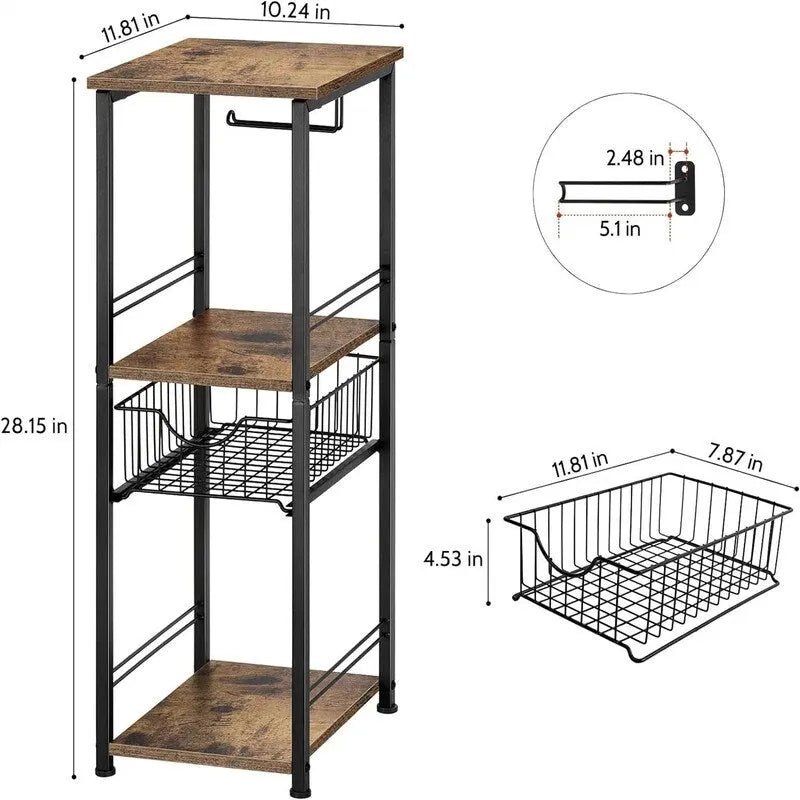 Meuble de rangement de salle de bain sur pied avec tiroir – 11P x 10L x 27,99H