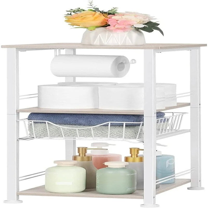 Meuble de rangement de salle de bain sur pied avec tiroir – 11P x 10L x 27,99H