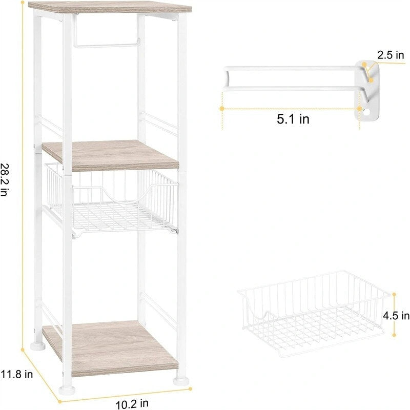 Meuble de rangement de salle de bain sur pied avec tiroir – 11P x 10L x 27,99H