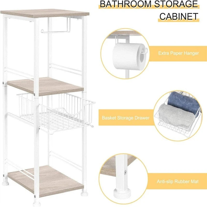 Meuble de rangement de salle de bain sur pied avec tiroir – 11P x 10L x 27,99H
