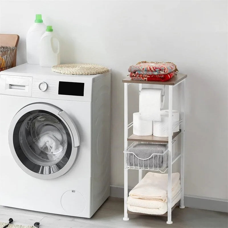 Meuble de rangement de salle de bain sur pied avec tiroir – 11P x 10L x 27,99H