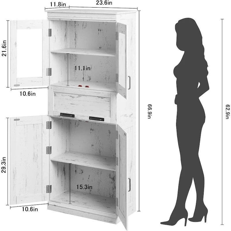 Meuble de rangement haut de salle de bain avec portes et étagère réglable