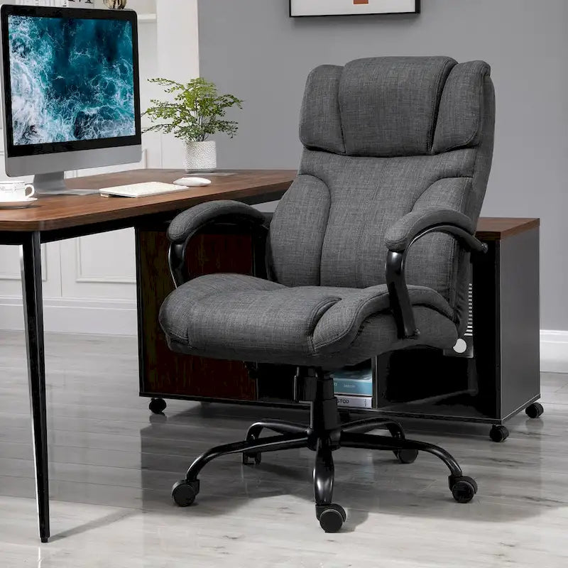 Chaise de bureau ergonomique avec siège large réglable en hauteur