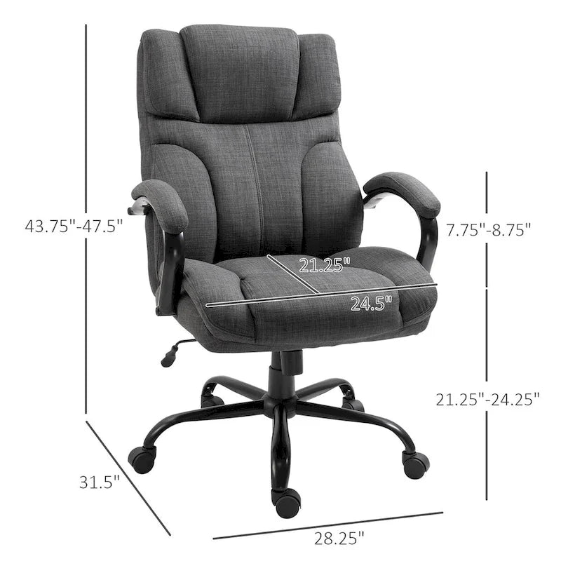 Chaise de bureau ergonomique avec siège large réglable en hauteur