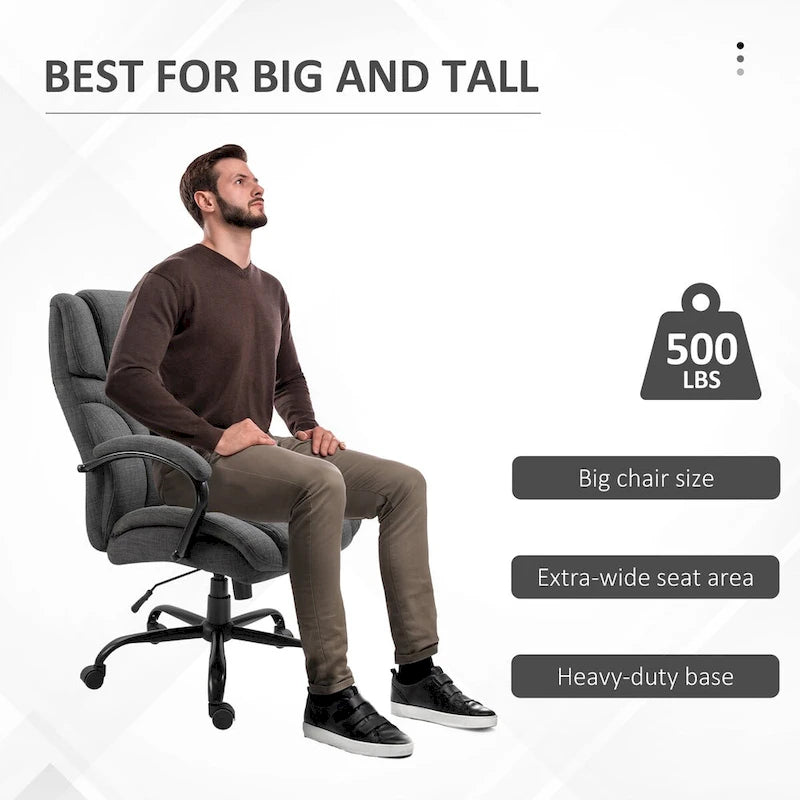 Chaise de bureau ergonomique avec siège large réglable en hauteur