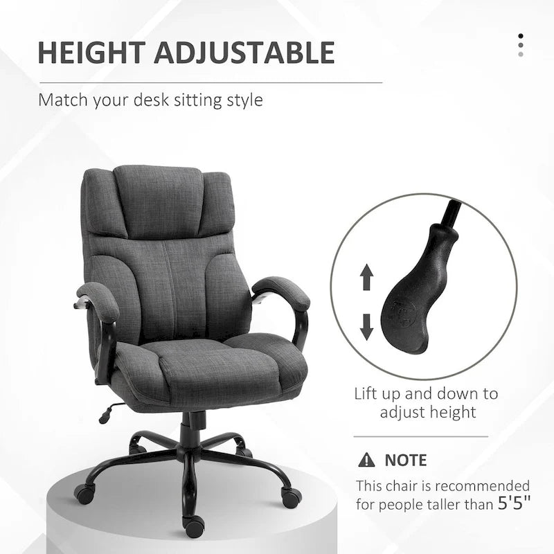 Chaise de bureau ergonomique avec siège large réglable en hauteur