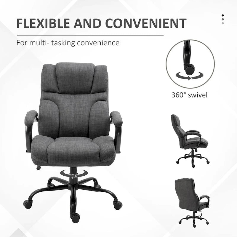 Chaise de bureau ergonomique avec siège large réglable en hauteur