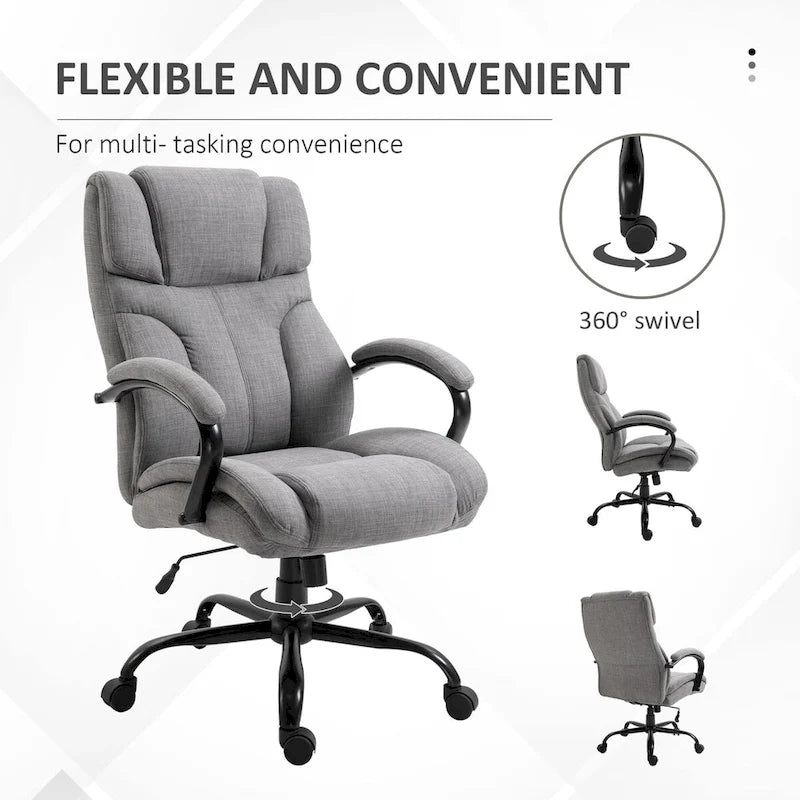 Chaise de bureau ergonomique avec siège large réglable en hauteur