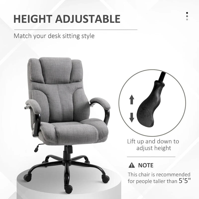 Chaise de bureau ergonomique avec siège large réglable en hauteur