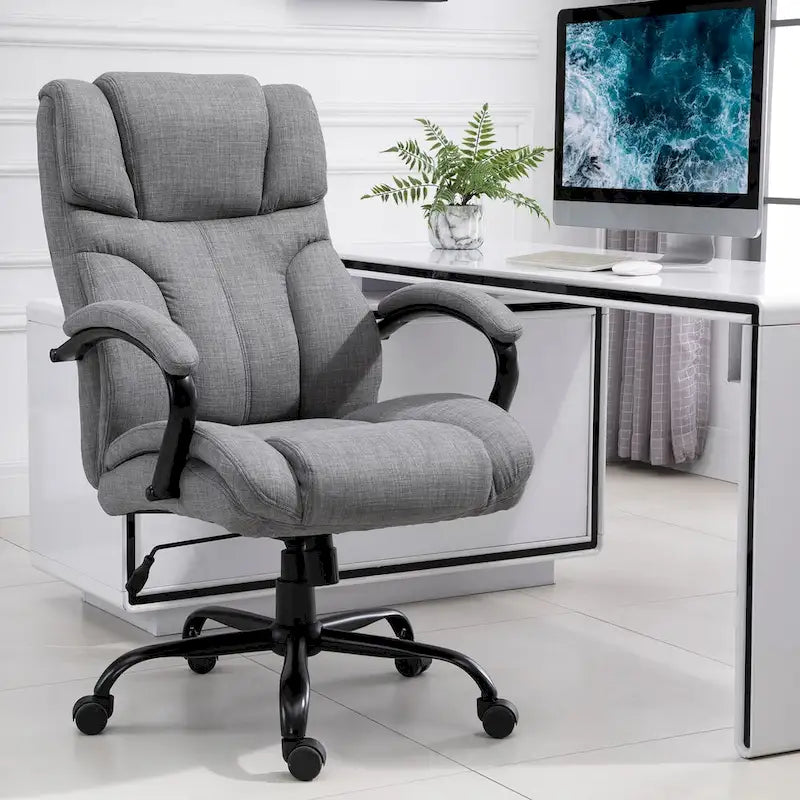 Chaise de bureau ergonomique avec siège large réglable en hauteur