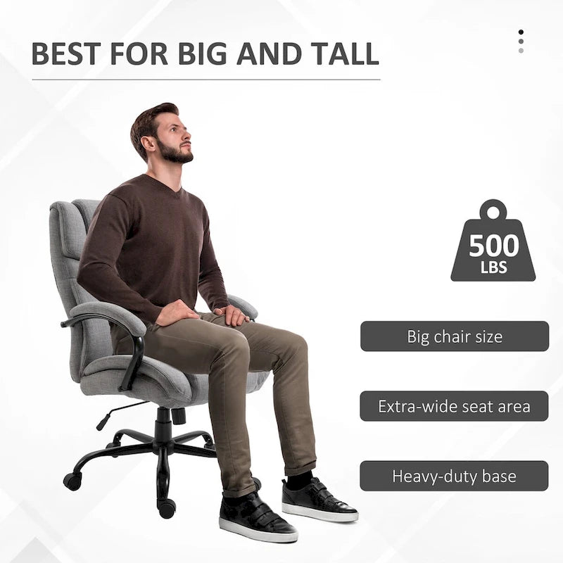 Chaise de bureau ergonomique avec siège large réglable en hauteur