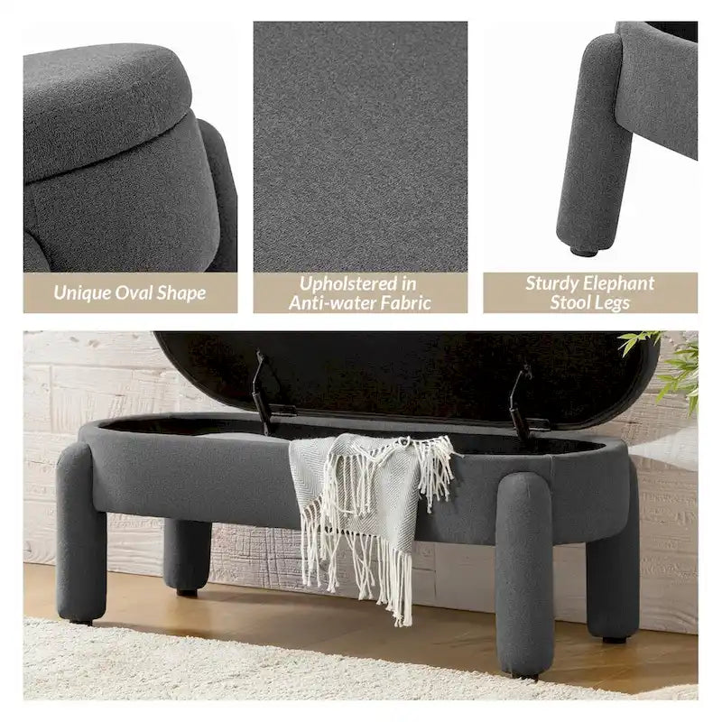 Banc de rangement Oscar avec couvercle à charnière