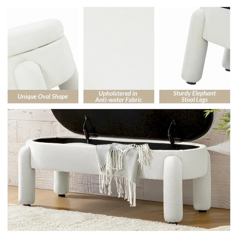 Banc de rangement Oscar avec couvercle à charnière