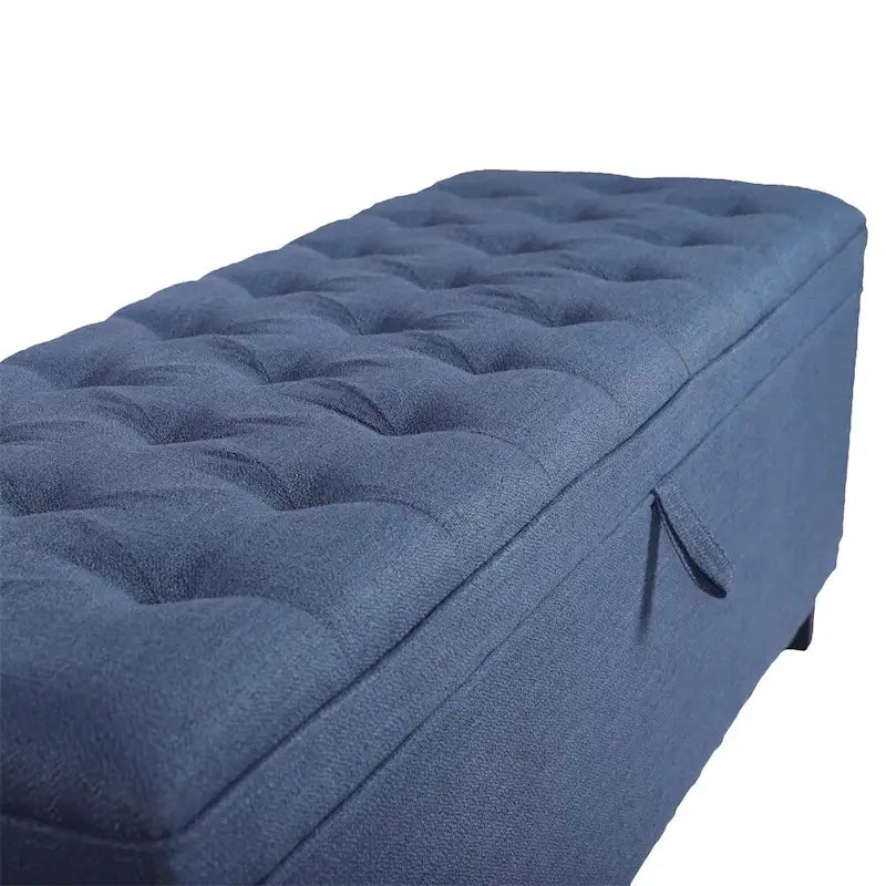 Banc de rangement ottoman extra long pour entrée avec coffre de rangement à couvercle rabattable