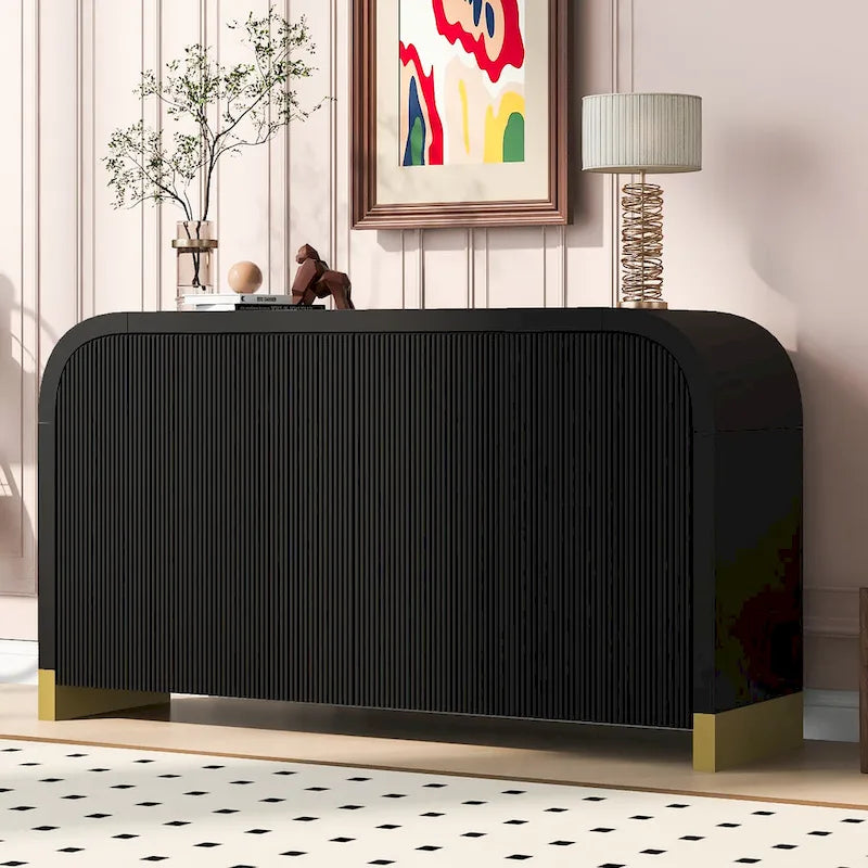 Meuble bas à 4 portes avec étagères réglables pour le salon
