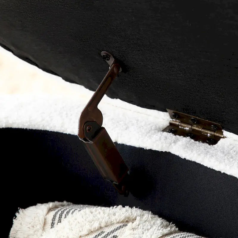 Banc de bout de lit moderne avec rangement, tissu sherpa capitonné, grand banc de rangement, pouf, tabouret à chaussures, long banc pour chambre à coucher