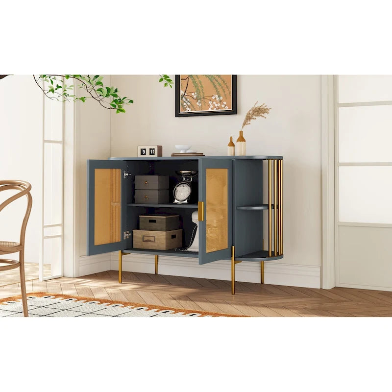 Buffet incurvé élégant avec bordure dorée