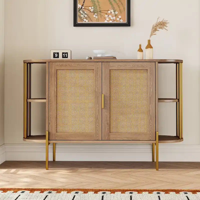 Buffet incurvé élégant avec bordure dorée