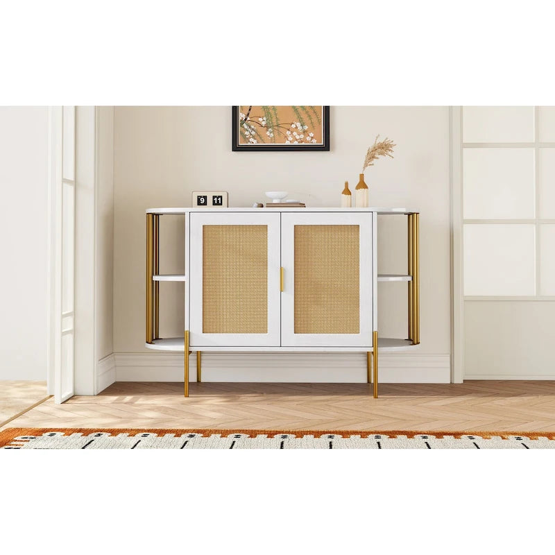 Buffet incurvé élégant avec bordure dorée