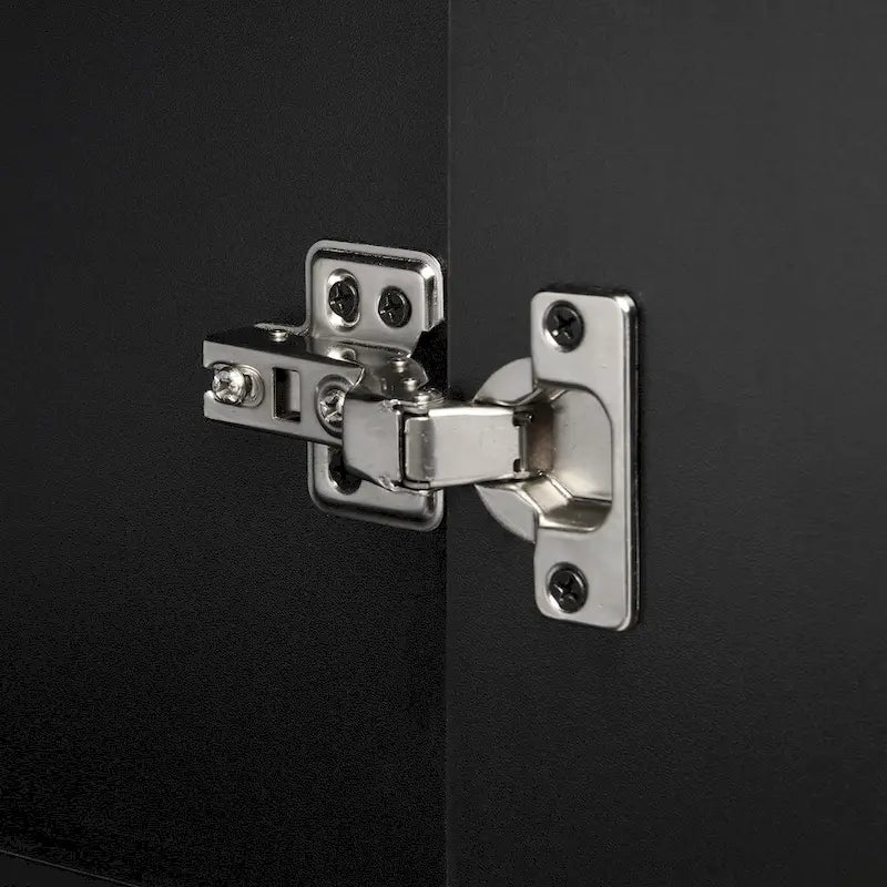 Caractéristiques Distinctives d'un Bahut à Quatre Portes avec Design en Métal et Piétement Croisé, Adapté aux Salons