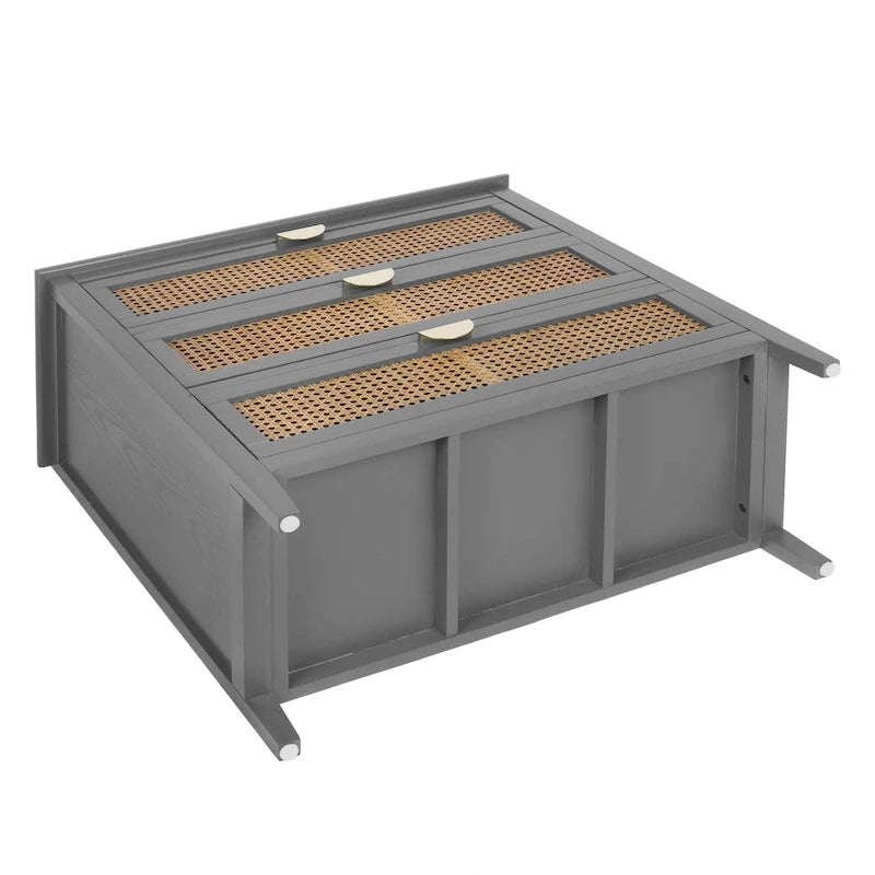 Meuble à 3 tiroirs en rotin