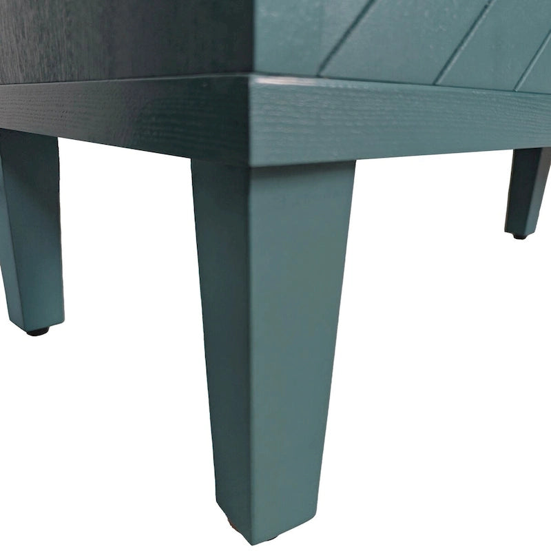 Meuble de rangement 4 portes avec pieds en pin et MDF