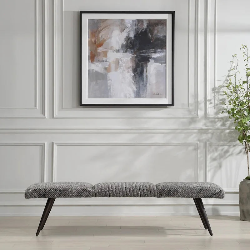 Banc en tissu anthracite avec nœud papillon Uttermost – 18 H X 72,5 L X 20 P