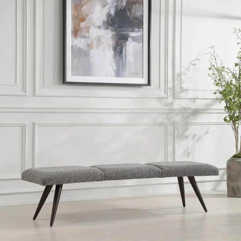 Banc en tissu anthracite avec nœud papillon Uttermost – 18 H X 72,5 L X 20 P