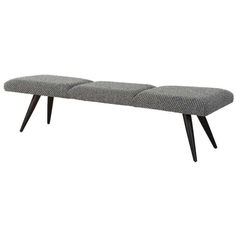 Banc en tissu anthracite avec nœud papillon Uttermost – 18 H X 72,5 L X 20 P