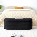 Banc de bout de lit avec rangement, rembourré en sherpa, grand banc pouf, tabouret à chaussures, long banc, banc de fenêtre, banc de rangement pour jouets