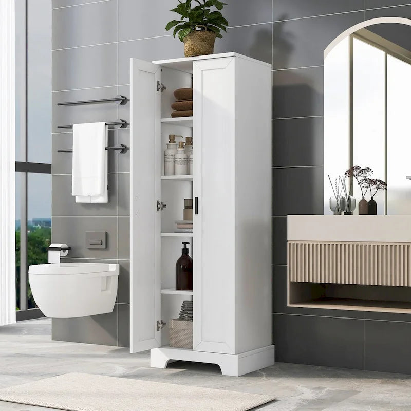 Meuble de rangement multifonctionnel à deux portes pour salle de bain, bureau
