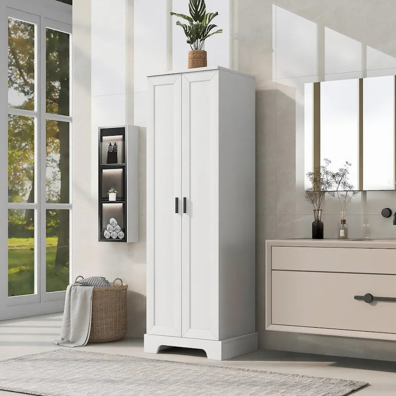 Meuble de rangement multifonctionnel à deux portes pour salle de bain, bureau