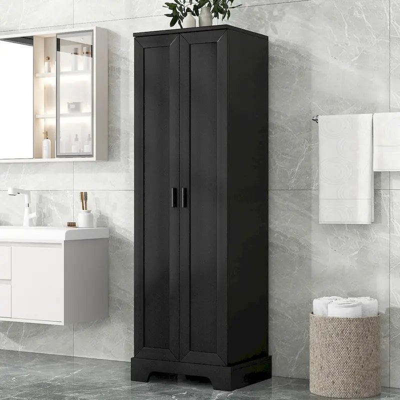 Meuble de rangement multifonctionnel à deux portes pour salle de bain, bureau