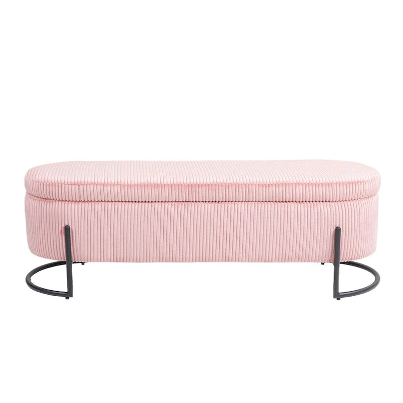 Banc de rangement ottoman, Banc de bout de lit de chambre à coucher, Banc de rangement ottoman en tissu rembourré avec charnière de sécurité, Repose-pieds rembourré d'entrée