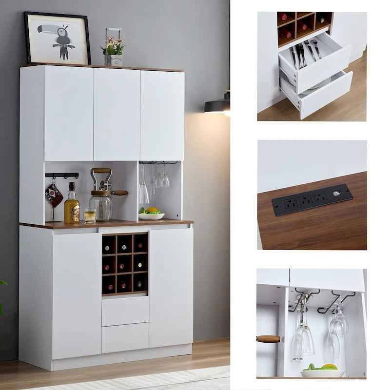 60.9 Meuble de bar à café/vin de ferme avec station de recharge