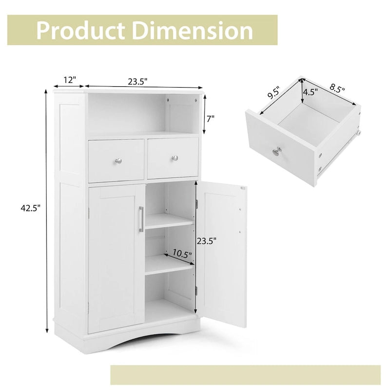 Meuble bas de salle de bain sur pied avec 2 portes
