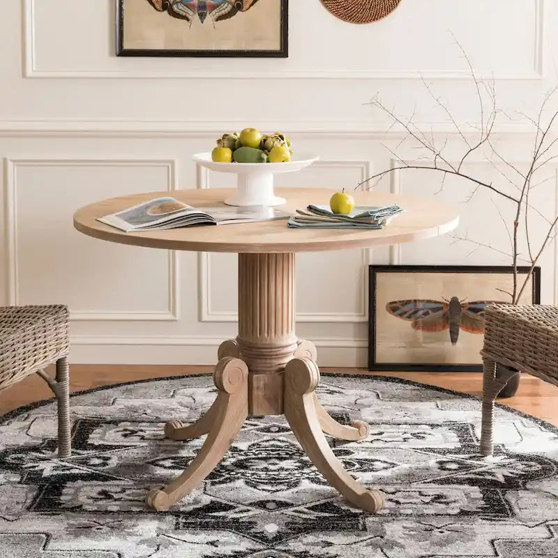 Table à manger à abattants blanc antique 43 L x 43 P x 31 H 43Lx43Px31H