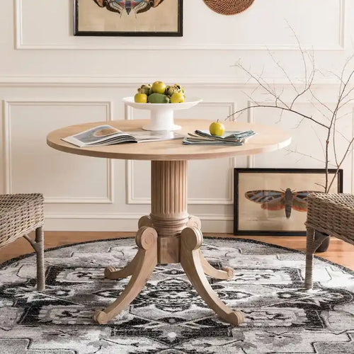 Table à manger à abattants blanc antique 43 L x 43 P x 31 H 43Lx43Px31H
