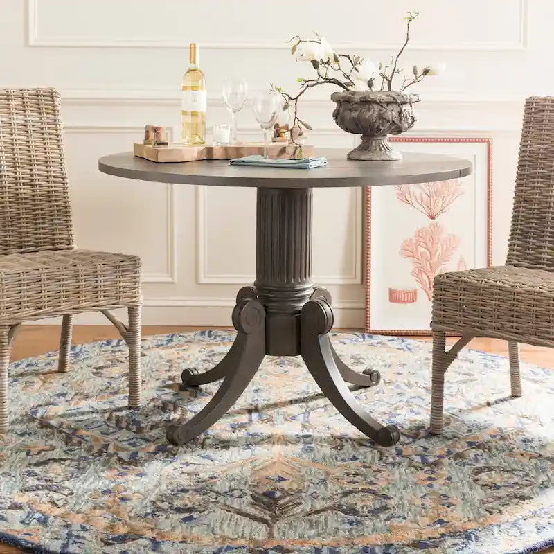 Table à manger à abattants blanc antique 43 L x 43 P x 31 H 43Lx43Px31H