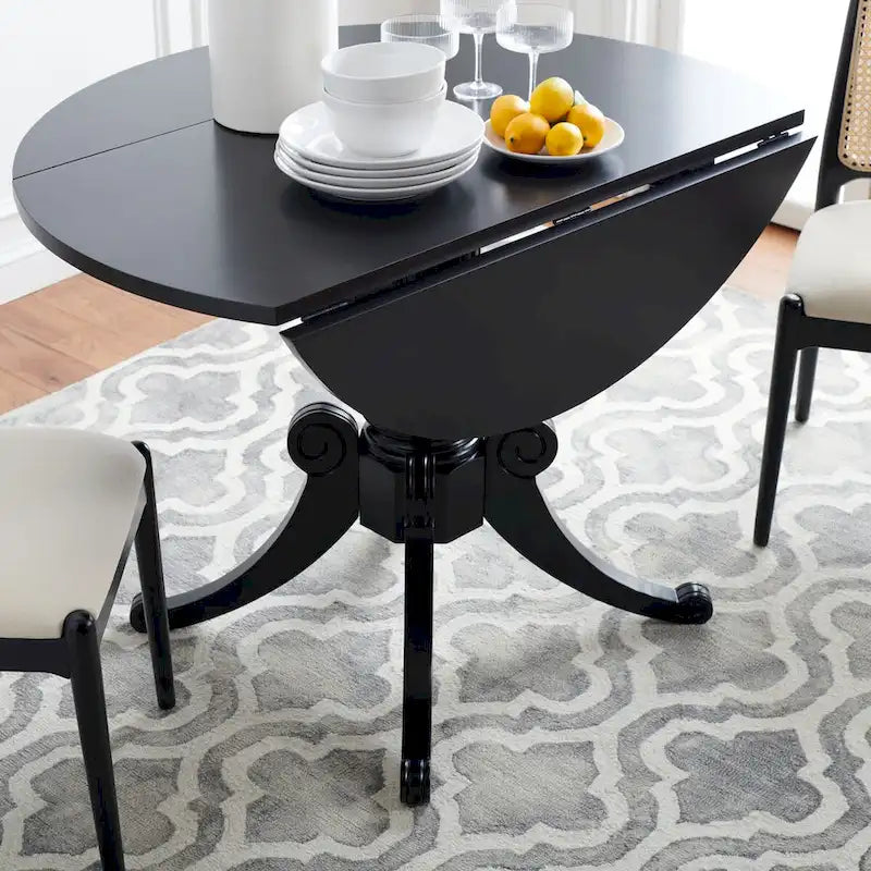 Table à manger à abattants blanc antique 43 L x 43 P x 31 H 43Lx43Px31H