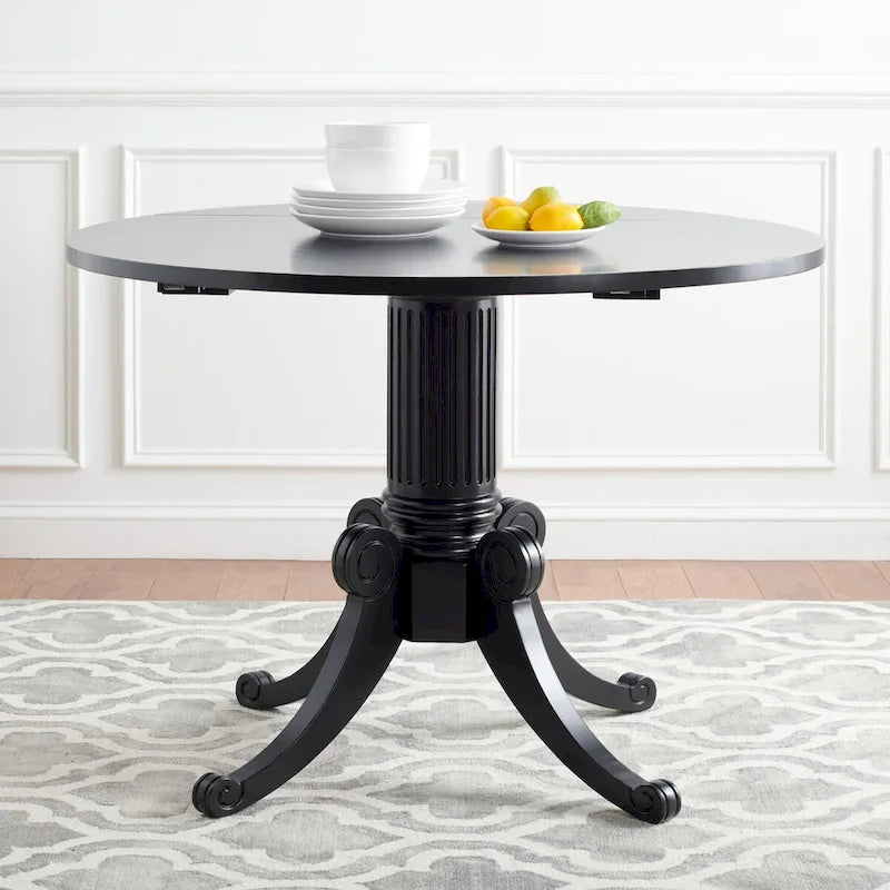 Table à manger à abattants blanc antique 43 L x 43 P x 31 H 43Lx43Px31H