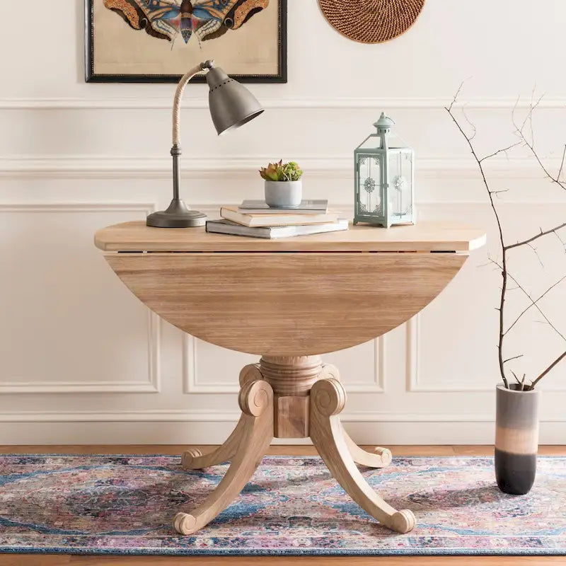 Table à manger à abattants blanc antique 43 L x 43 P x 31 H 43Lx43Px31H