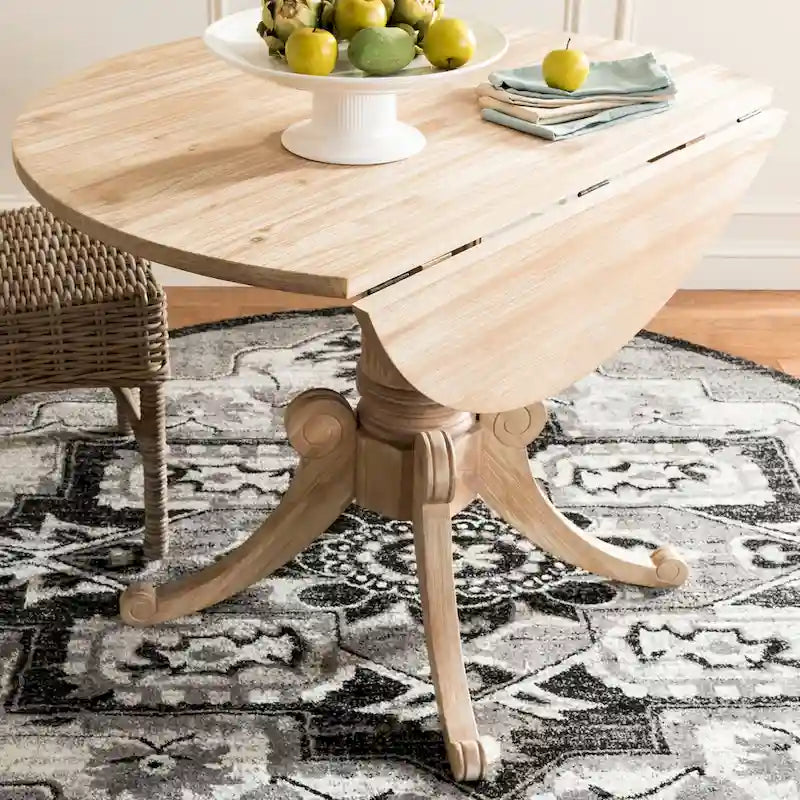 Table à manger à abattants blanc antique 43 L x 43 P x 31 H 43Lx43Px31H