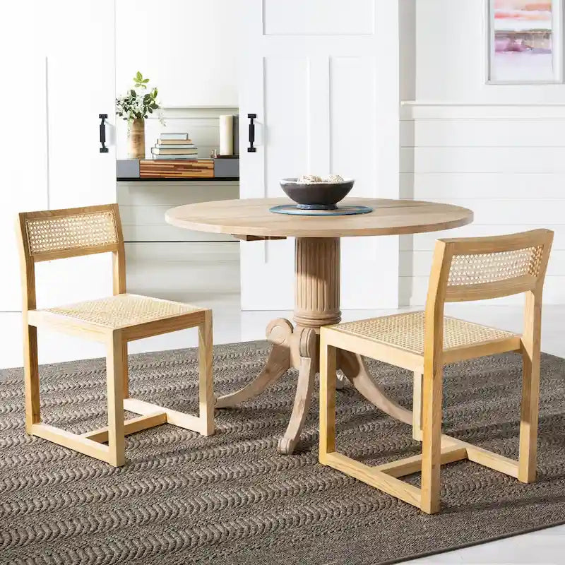 Table à manger à abattants blanc antique 43 L x 43 P x 31 H 43Lx43Px31H