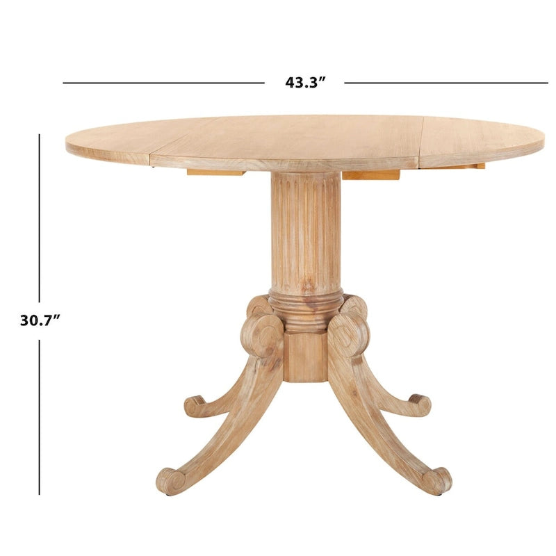 Table à manger à abattants blanc antique 43 L x 43 P x 31 H 43Lx43Px31H