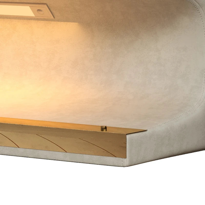 Banc d'entrée 37W avec pouf ottoman en cuir capitonné et LED