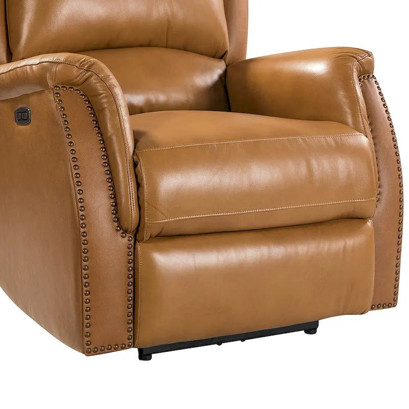 Fauteuil inclinable électrique Eduardo en cuir véritable avec port USB (ensemble de 2)