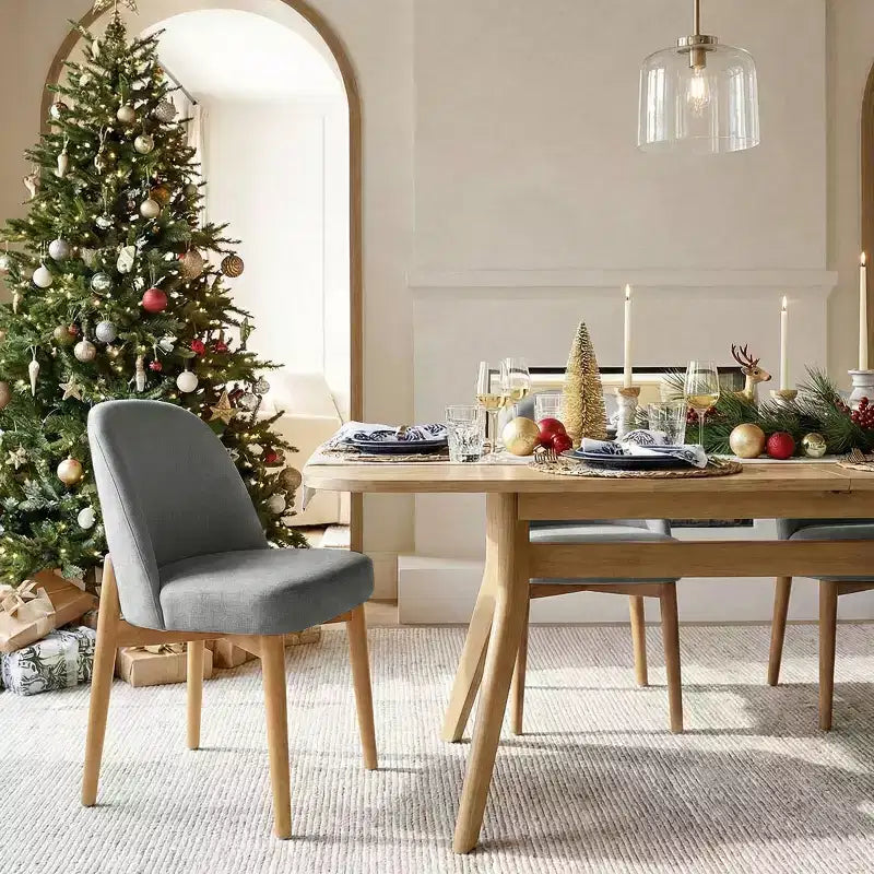 Ensemble de salle à manger 9 pièces pour 8 personnes, table à tréteaux extensible avec chaises rembourrées aux pieds en bois massif-Panipeachy