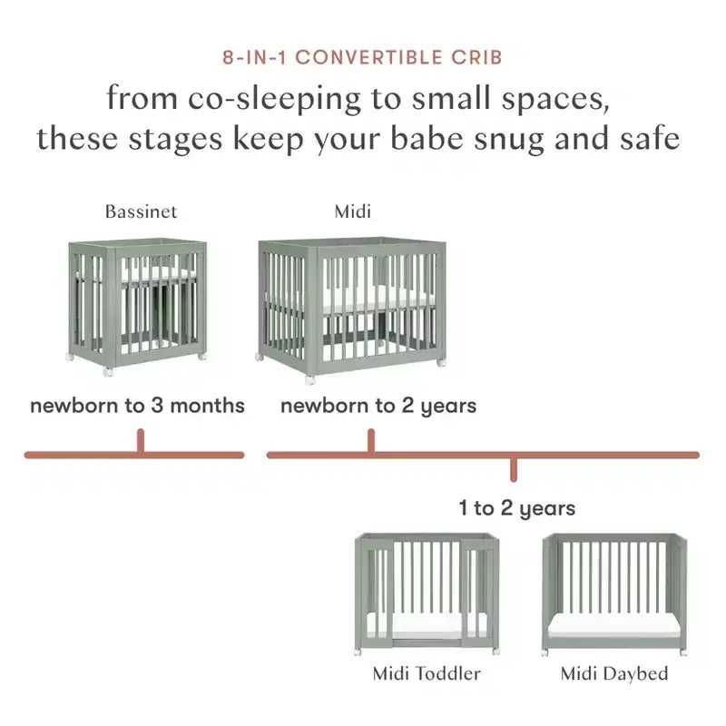 Lit de bébé convertible 8-en-1 Yuzu de Babyletto avec kits de conversion toutes étapes