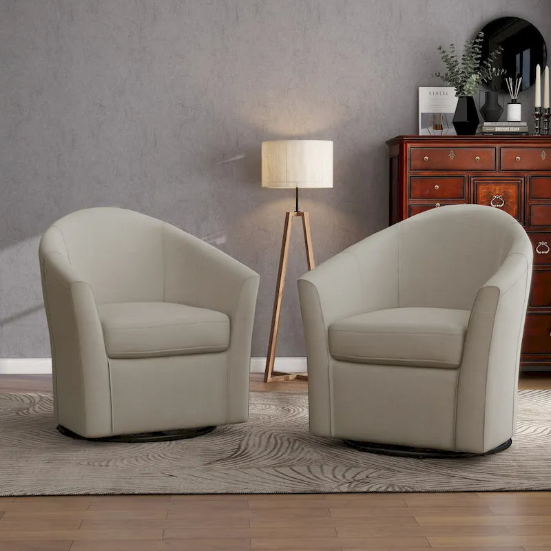 Lot de 2 fauteuils pivotants modernes avec accoudoirs pour salon